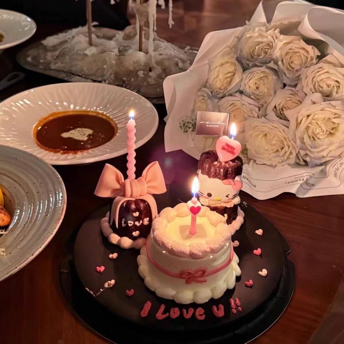 网红kt猫可露丽风蝴蝶结爱心蜡烛摆件hellokitty甜品插件蛋糕装饰,淘宝优惠券,粉丝福利购,淘宝优惠卷