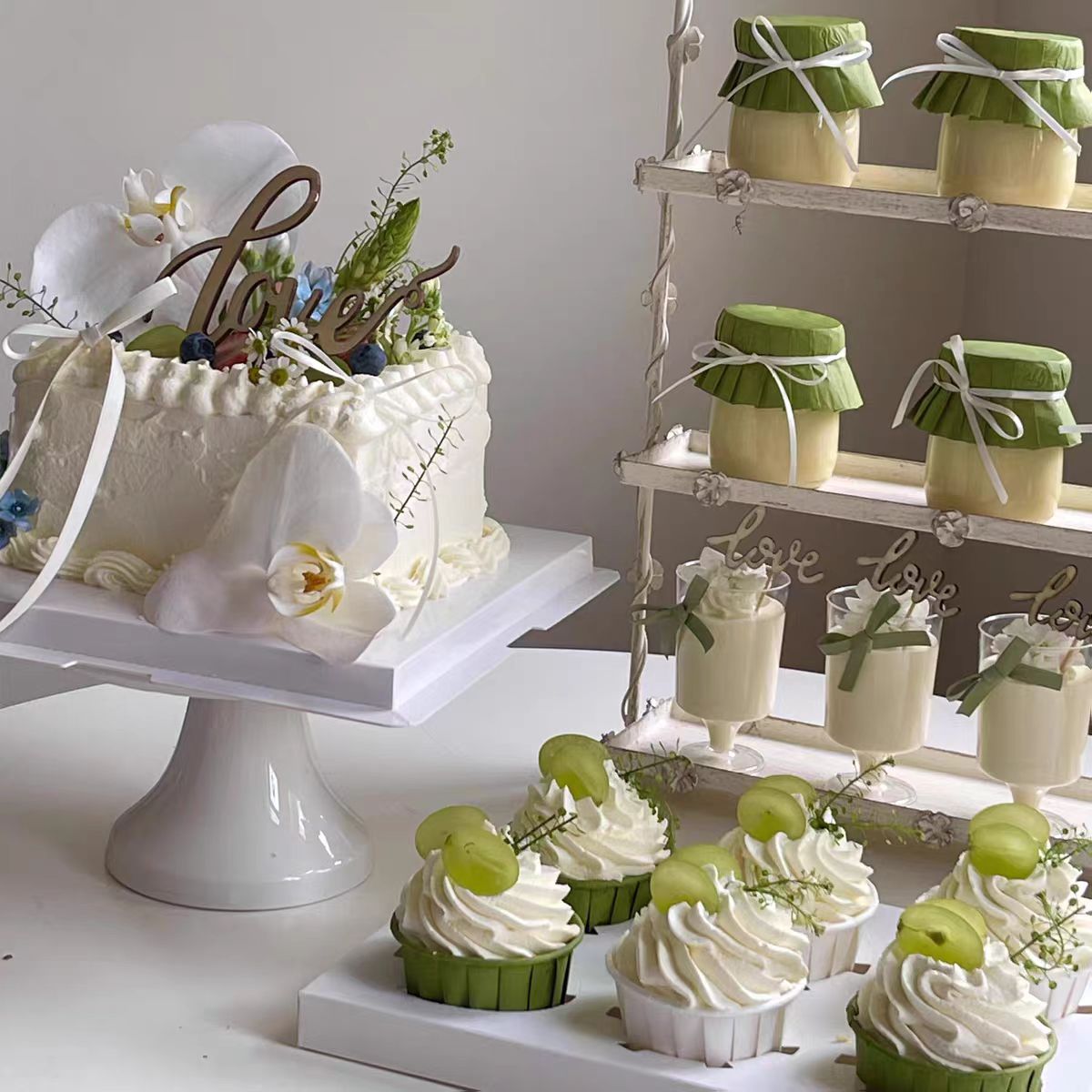 森系简约高级感订婚结婚宴木质love插牌烘焙插件甜品台蛋糕装饰 - 图1