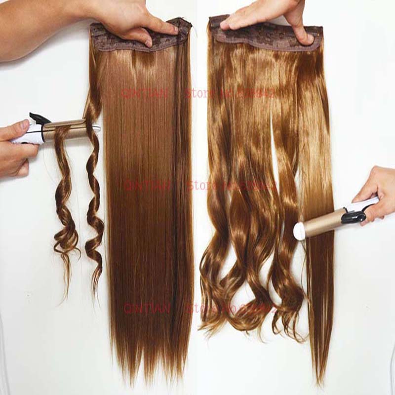 假发接发片 60cm Clip in hair extensions 5夹发片一片式耐高温