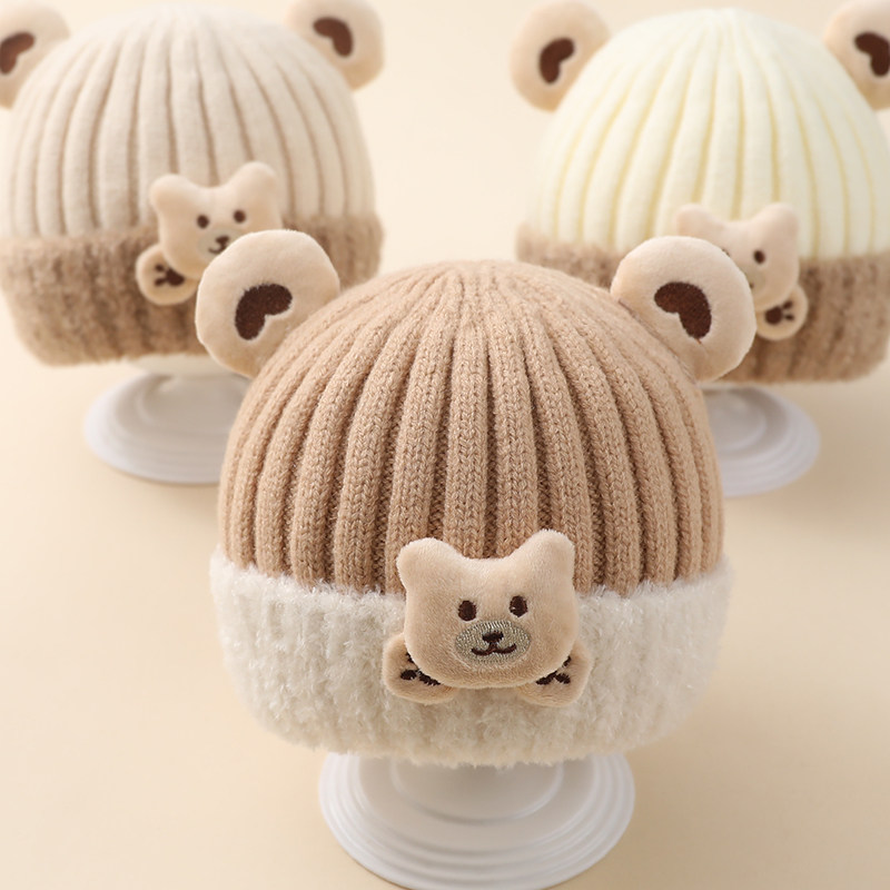 宝宝帽子秋冬季新款可爱毛线帽6个月婴儿女超萌保暖儿童男护耳帽8,淘宝优惠券,粉丝福利购,淘宝优惠卷