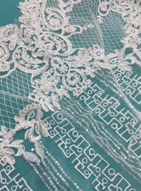 刺绣蕾丝绣花面料蕾丝装饰花边新娘礼服DIY新娘礼服婚纱头纱布料