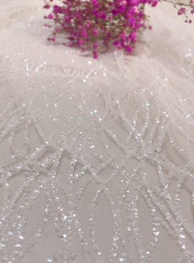 欧美布料婚纱闪亮diy定制面料