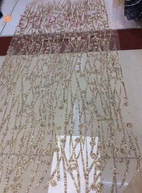 香槟烫金细粉闪亮喷金银头纱摄影婚庆背景纱婚纱礼服网纱布料面料
