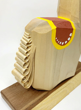 日本制 职人手作 笹野一刀彫 实木雕刻 置物摆件摆饰 馬