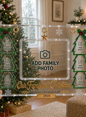 跨境新品Christmas Family Photo Frame圣诞家庭相框亚克力工艺品