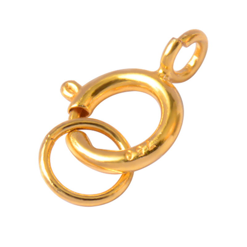 18k金弹簧扣头闭口配件珍珠女项链手链diy材料au750连接扣字印牌,淘宝优惠券,粉丝福利购,淘宝优惠卷