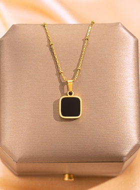 四叶草钛钢女项链小众锁骨链小众