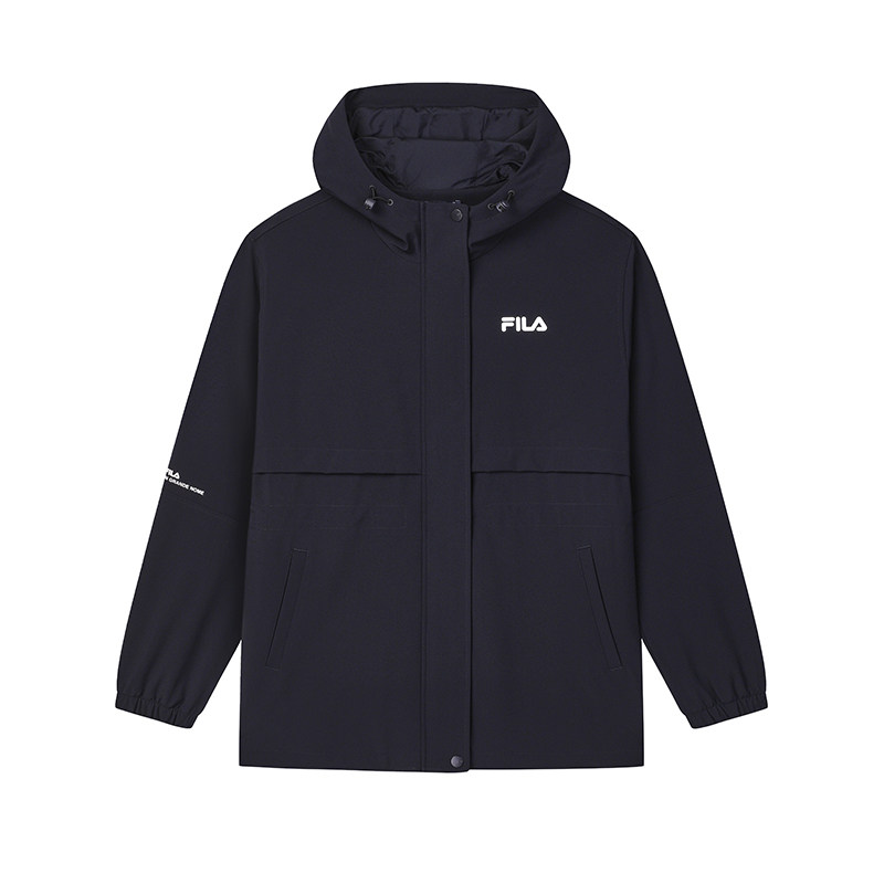 FILA 斐乐官方女士梭织外套2024秋新款时尚休闲收腰宽松连帽风衣,淘宝优惠券,粉丝福利购,淘宝优惠卷