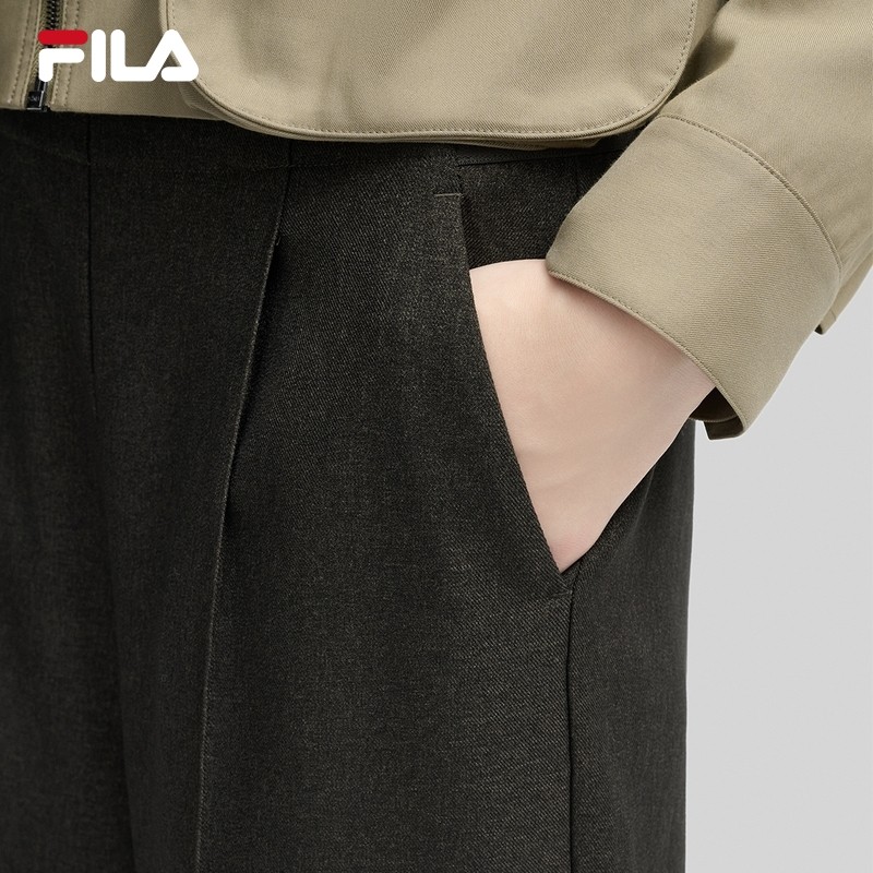 FILA Emerald斐乐女士梭织长裤2024冬新款时尚简约舒适直口休闲裤,淘宝优惠券,粉丝福利购,淘宝优惠卷