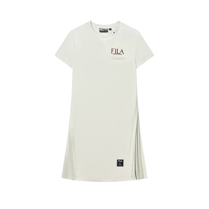 FILA x MIHARA斐乐连衣裙女2022夏季时尚休闲宽松圆领简约连身裙-图3