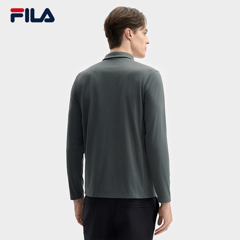 FILA 斐乐官方男子针织长袖POLO衫2025春季新款商务简约休闲上衣,淘宝优惠券,粉丝福利购,淘宝优惠卷