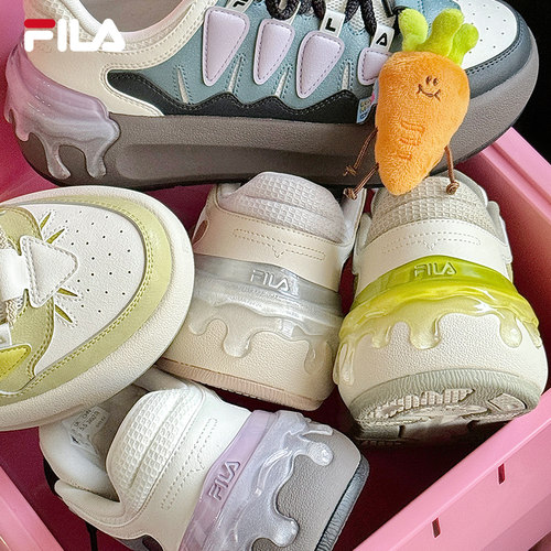 FILA 斐乐官方女鞋CARROT摩登板鞋2025春季新款萝卜鞋时尚休闲鞋 - 图1
