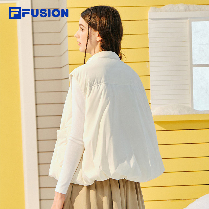 FILA FUSION斐乐潮牌羽绒马甲女2025冬新款时尚休闲宽松保暖上衣,淘宝优惠券,粉丝福利购,淘宝优惠卷
