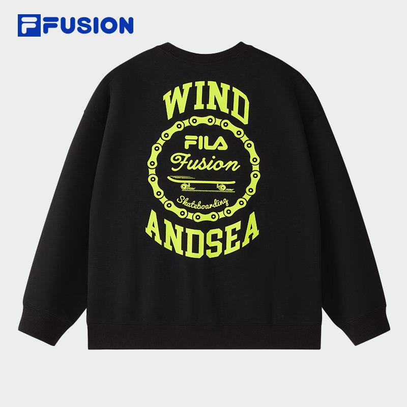FILA X WIND AND SEA斐乐潮牌男子套头卫衣2024秋季新款针织上衣,淘宝优惠券,粉丝福利购,淘宝优惠卷