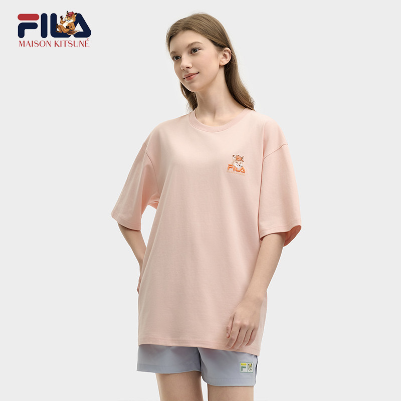 FILA 斐乐官方情侣款针织短袖衫2025夏季新款时尚休闲趣味宽松T恤,淘宝优惠券,粉丝福利购,淘宝优惠卷