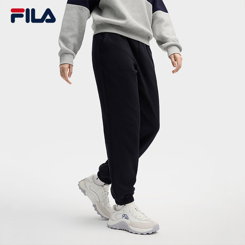 FILA 斐乐官方女士针织长裤2025春季新款时尚简约休闲基础运动裤 - 图1