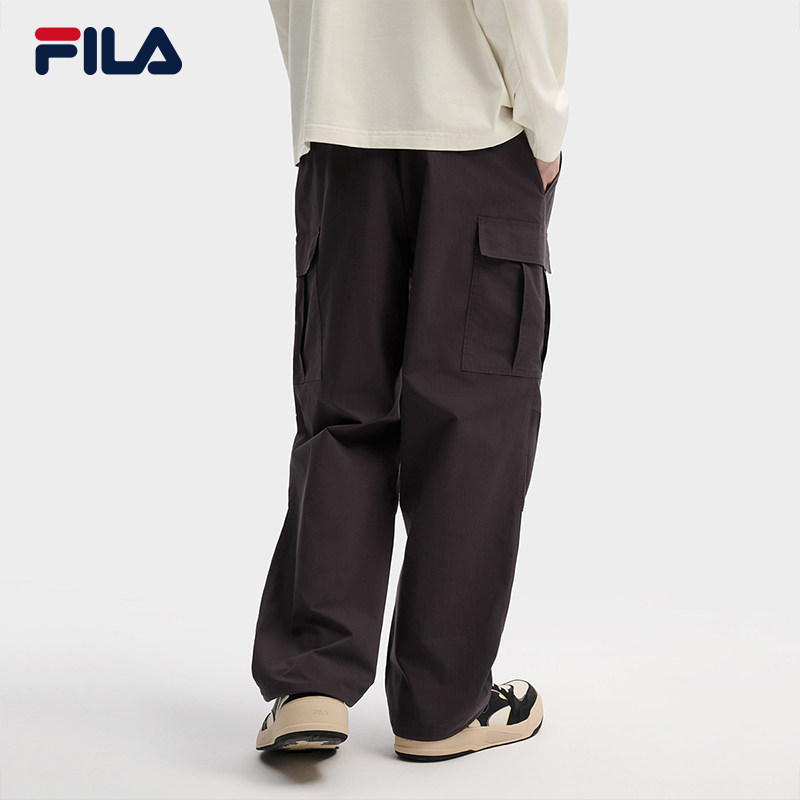 FILA 斐乐官方男士梭织长裤2026春季新款时尚休闲舒适工装裤伞裤 - 图1