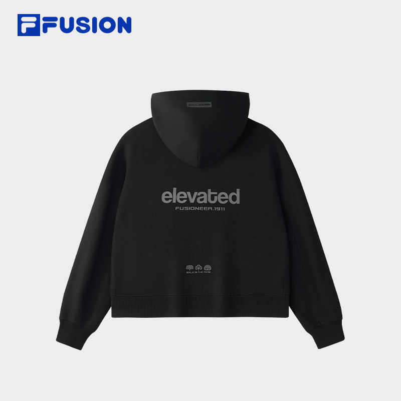 FILA FUSION斐乐潮牌女子连帽外套2025冬季新款休闲宽松针织上衣,淘宝优惠券,粉丝福利购,淘宝优惠卷