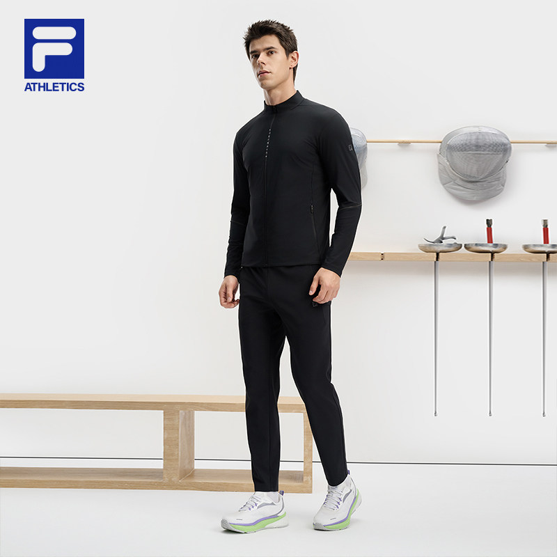 FILA 斐乐官方男子针织长袖外套2024秋新款健身运动舒适凉感上衣,淘宝优惠券,粉丝福利购,淘宝优惠卷