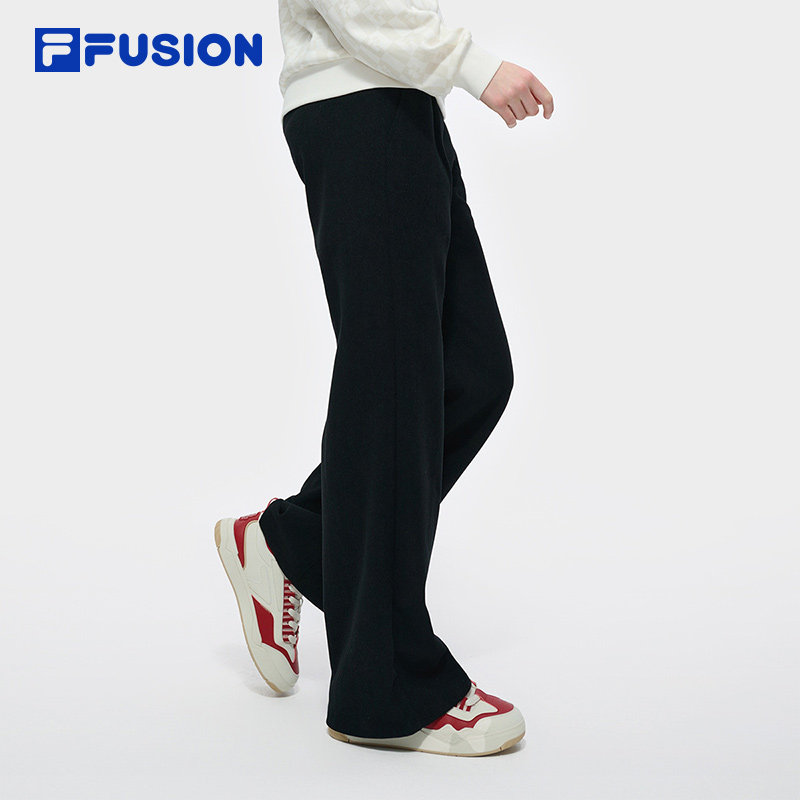 FILA FUSION斐乐潮牌针织长裤女2025春季新款基础时尚休闲阔腿裤,淘宝优惠券,粉丝福利购,淘宝优惠卷