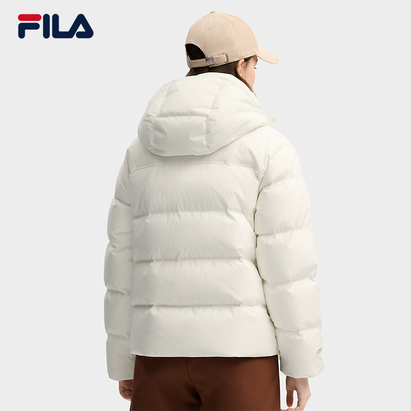 FILA 斐乐官方女士羽绒服2025冬季新款RGB-多彩羽绒连帽保暖外套
