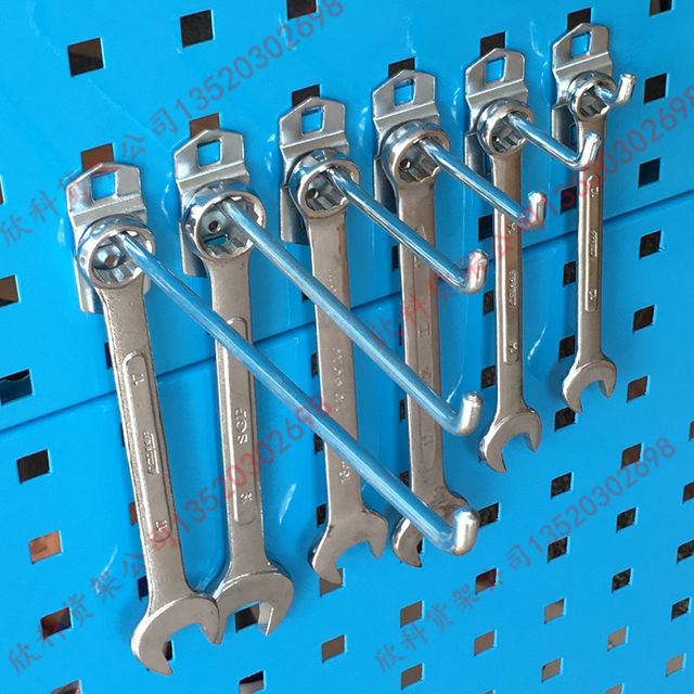 Free shipping hardware tool rack square hole plate metal single straight hook tool hanging plate accessories thickened hole plate hanging rack