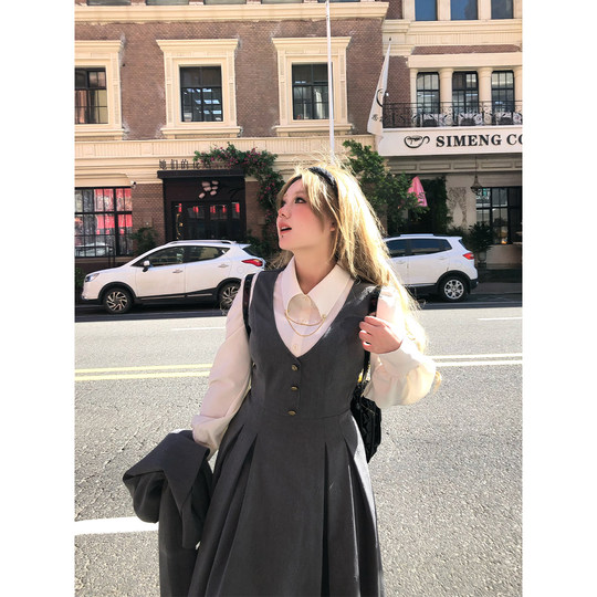 安妮不火 复古学院风西装两件套女2025秋季新款微胖大码气质套装