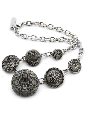 GUUKA潮牌原创复古朋克吊坠项链女春季新款 不锈钢合金颈联女配饰