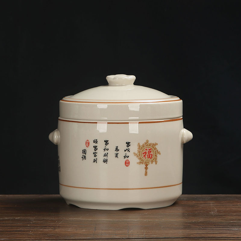 陶瓷家用隔水炖盅带盖双盖汤盅燕窝蒸蛋盅甜品盅煲汤罐商用小炖罐 - 图3