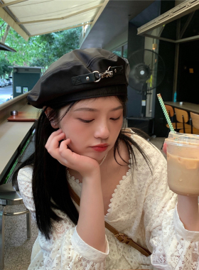 可盐可甜金属扣机能风ins黑色女