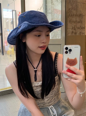 辣妹风西部牛仔帽露营拍照渔夫帽