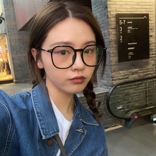 丁走走素颜大框显脸小框架眼镜女凹造型平光镜韩版百搭近视眼镜男 - 图0