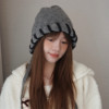 Ding Zuozou Korean style personalized hand-stitched woolen hat for women with small face, winter warm and ear-protecting knitted Lei Feng hat