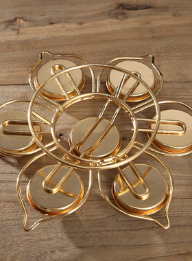 酥油灯架莲花灯座七盏合金佛堂灯