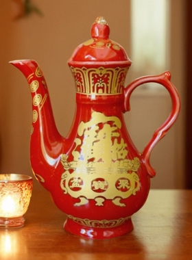 五路财神酒杯赵公明酒壶茶杯陶瓷