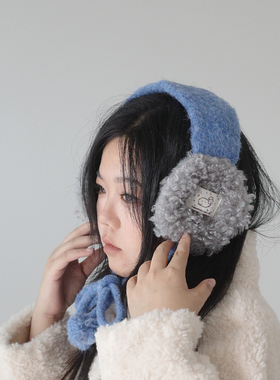 2026年秋冬可爱百搭毛球系带圆圆雪饼暖耳包耳罩 包邮