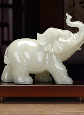 招财镇宅大象摆件一对家居客厅