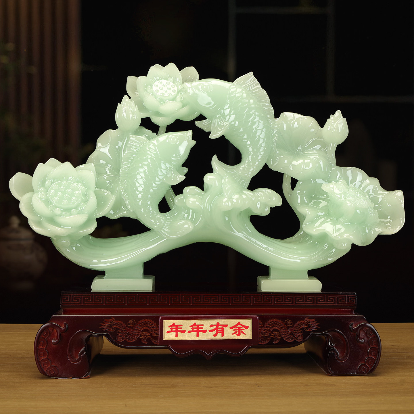 年年有鱼招财摆件精雕双鱼聚财客厅玄关镇宅装饰开业乔迁必选礼品,淘宝优惠券,粉丝福利购,淘宝优惠卷