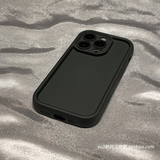 17石墨黑16适用iPhone15苹果14promax手机壳13磨砂12软硅胶Air防摔Xs全包XR高级感8小众15plus新款7纯色男女