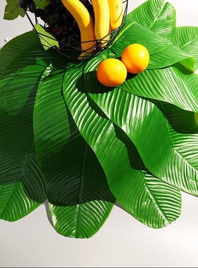 仿真芭蕉叶摆盘装饰摆件饭店餐厅水果烧烤水果寿司垫底摆盘装饰品