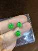 Burmese natural A-grade jadeite ice-grown green egg-faced imperial green jade earrings are designed to be set in a set
