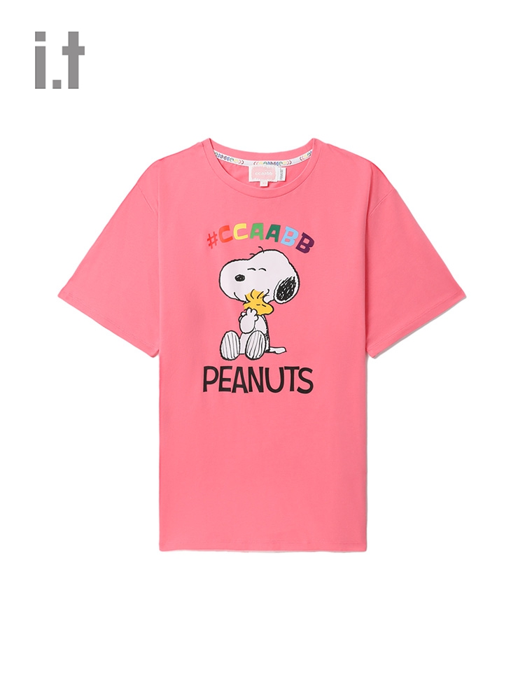 it ccaabb|Peanuts女装短袖T恤休闲夏季新品多色印花半袖6108S3CK