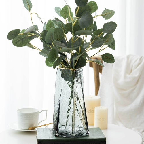 Nordic Creative Hammer Pattern Pattern Glass Vase Vase Прозрачный золото обозначение дистальной столовой цветочный цветок Purgrance