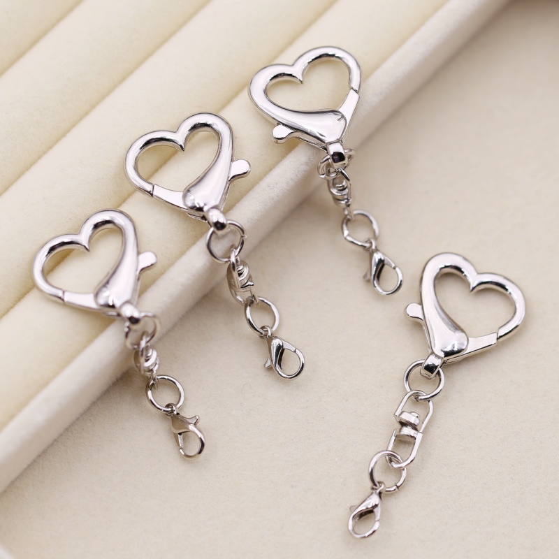 金属爱心异形桃心钥匙链创意配件diy龙虾扣钥匙扣毛绒公仔挂饰 - 图1