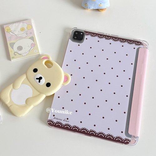 ins法式甜美粉色巧克力适用2024iPad air保护壳苹果iPad10.5寸保护套air5 10.9平板套防摔软壳带笔槽支架11寸 - 图3