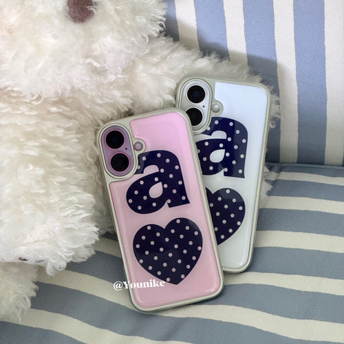 欧尼同款波点元素爱心时髦个性适用iphone17air/17promax保护壳苹果16手机壳16promax保护套15防摔13/14外壳 - 图0