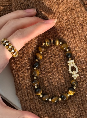 韩系复古精致切花珠手环