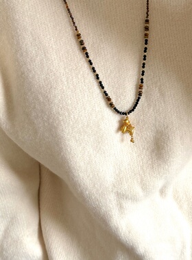 新中式马上有钱轻奢长款毛衣链