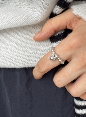 异彩原创设计简约小茶壶珍珠戒指