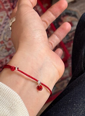 异彩S925纯银手绳锆石吊坠可调